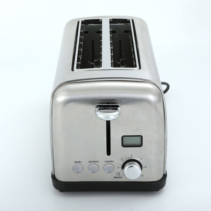Volta 6 che mette il tostapane d'acciaio due della fetta di acciaio inossidabile del tostapane 1400W 120V del tostapane lungo del pane