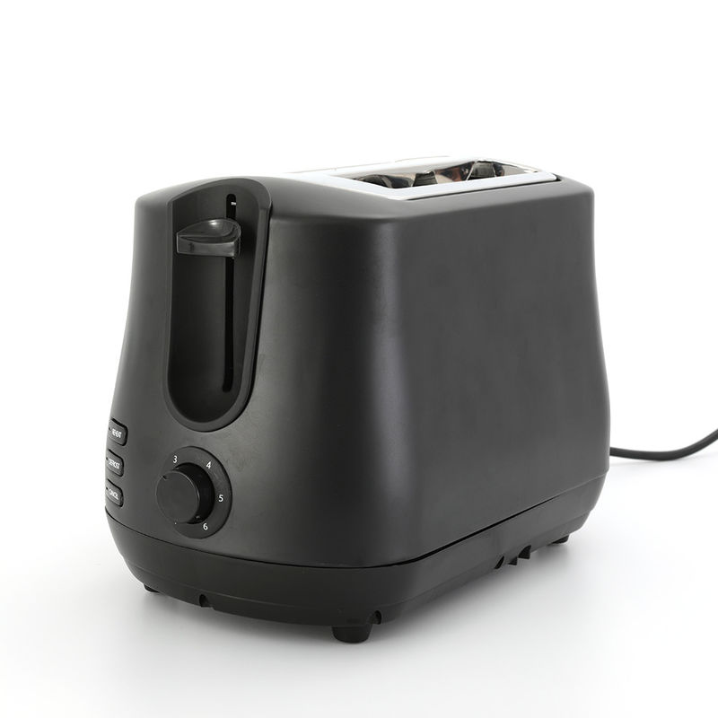 Tostatore a 2 fette a fessura nera con pop-up Reheat Defrost Funzioni 6-Shade Control Tostatore