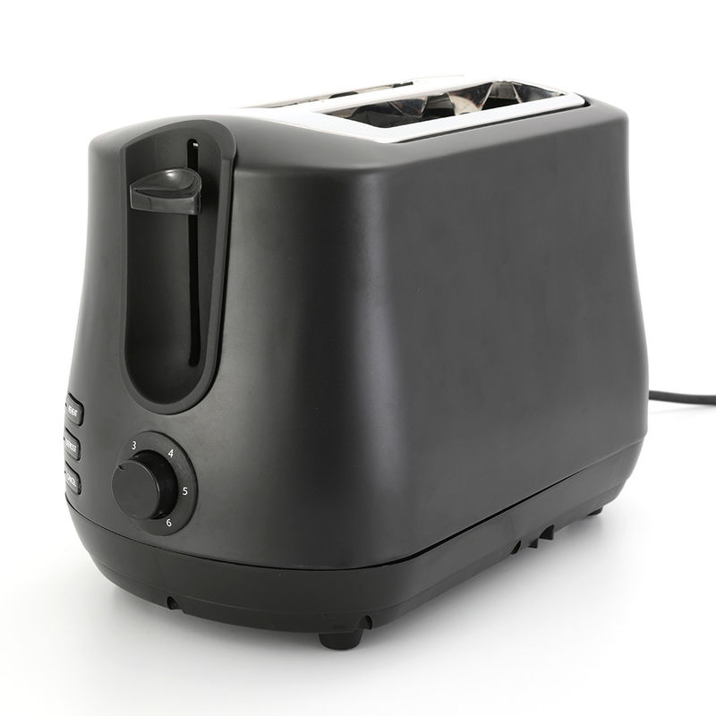 Tostatore a 2 fette a fessura nera con pop-up Reheat Defrost Funzioni 6-Shade Control Tostatore