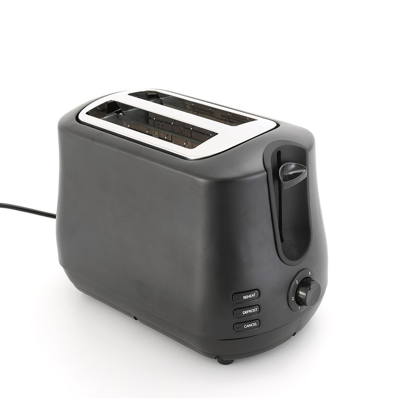 Tostatore a 2 fette a fessura nera con pop-up Reheat Defrost Funzioni 6-Shade Control Tostatore
