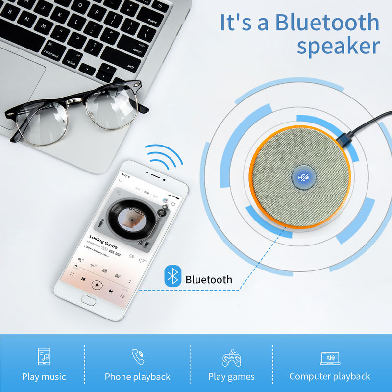 Altoparlante per conferenze da 190 MHz e microfono Bluetooth con microfoni per la riduzione del rumore AI Buona selezione vocale vivavoce