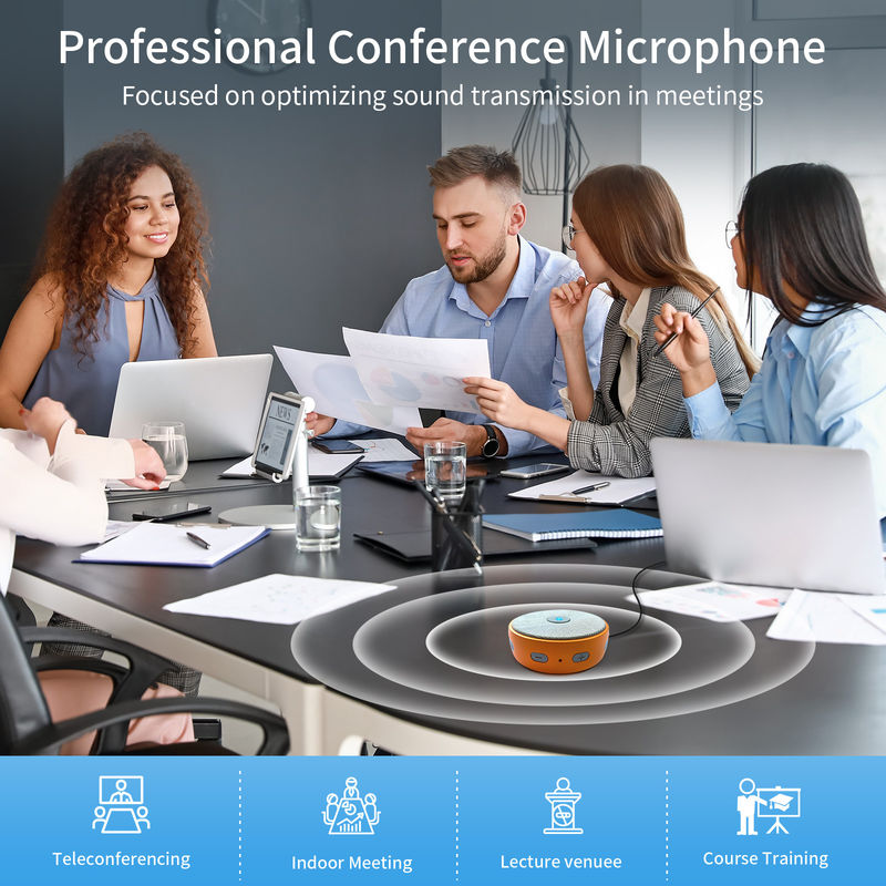 Altoparlante per conferenze da 190 MHz e microfono Bluetooth con microfoni per la riduzione del rumore AI Buona selezione vocale vivavoce