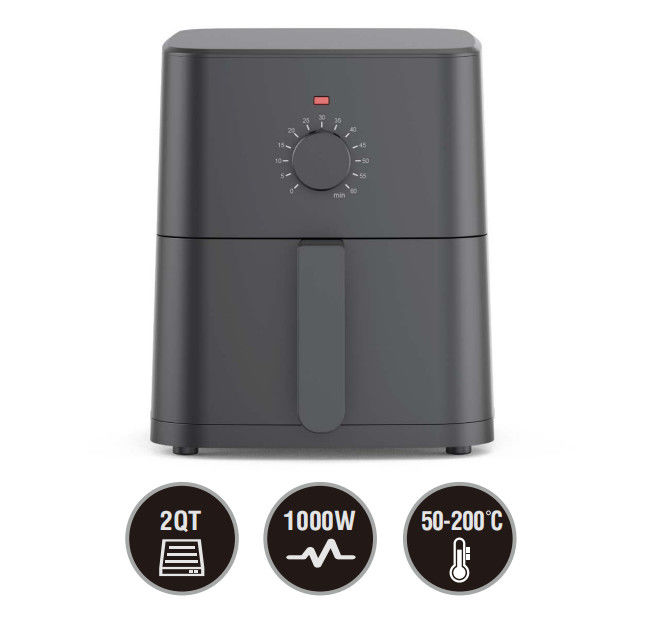 OEM 2QT Friggitrice a aria elettrica con protezione contro il surriscaldamento sicura 1000W Friggitrice ad aria calda per cucina